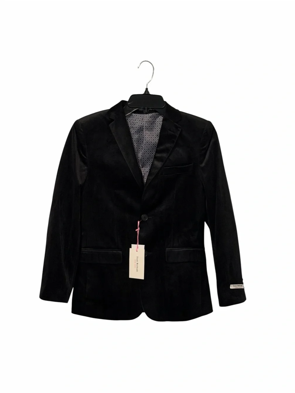 NWT Isaac Mizrahi Boys Black Velvet Sport Coat Suit Jacket size 14